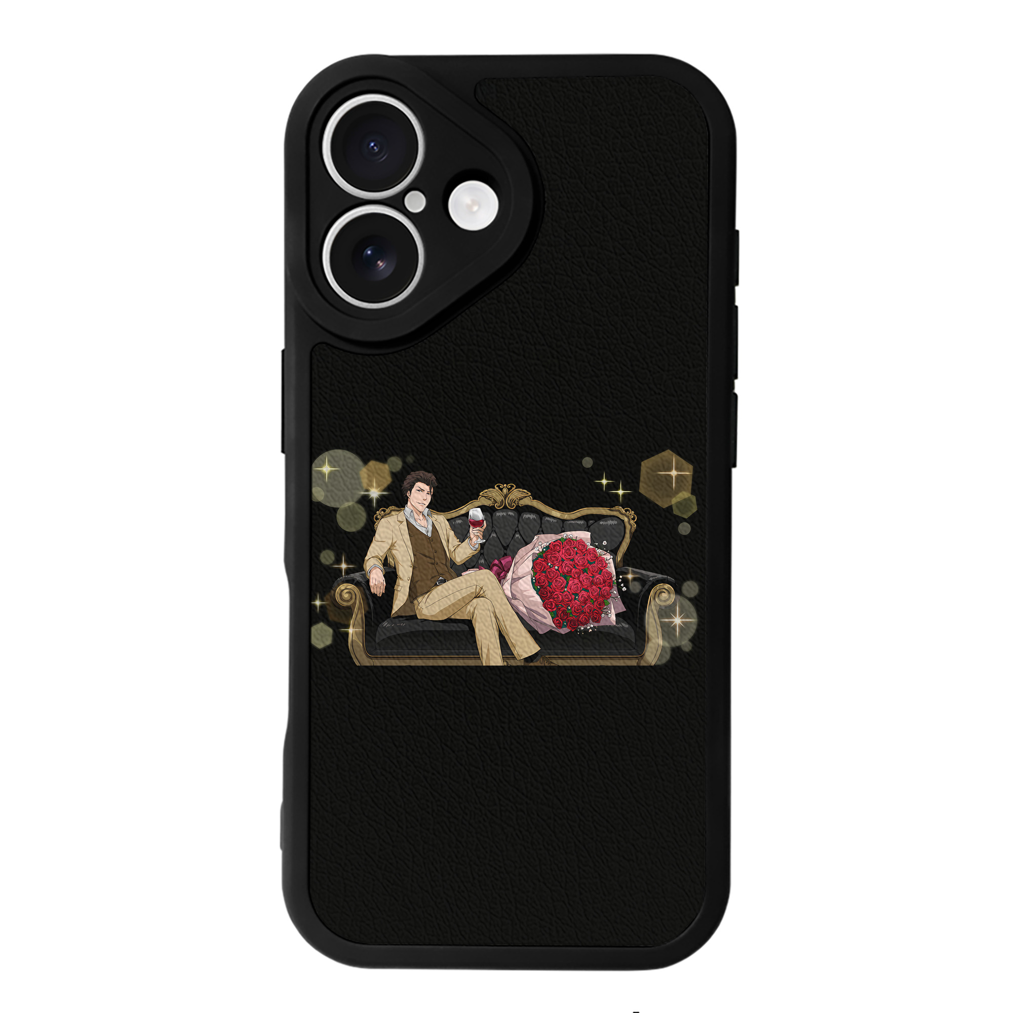（画像用） ブリーチ 藍染 惣右介（あいぜん そうすけ） BLEACH Aizen Sousuke 【iPhone 16シリーズ対応】シリコンスマホケース（レザー調） 材質：シリコン